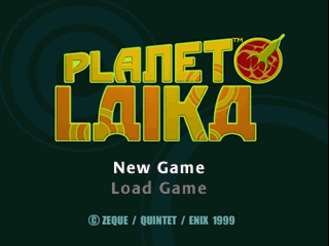 Planet Laika title screen for Playstation